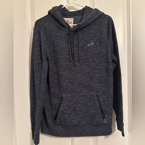 Hollister Men's Heathered Blue Hoodie.  Size S.  Kangaroo Pockets. Cotton Blend